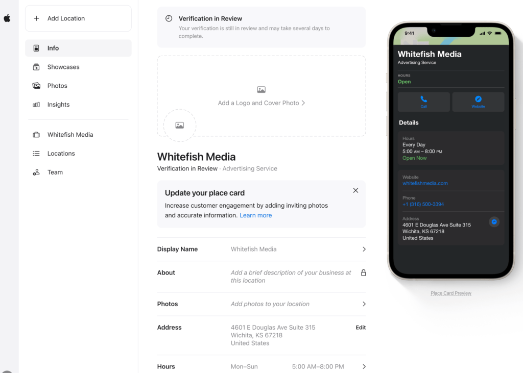 adding a business to apple maps 3