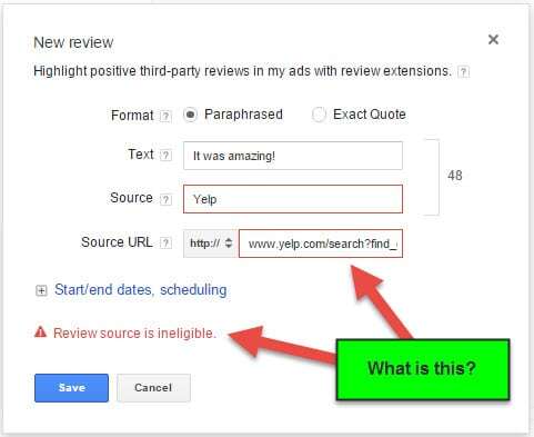 review source is ineligible