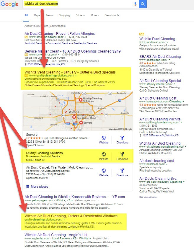 seo for air duct cleaning