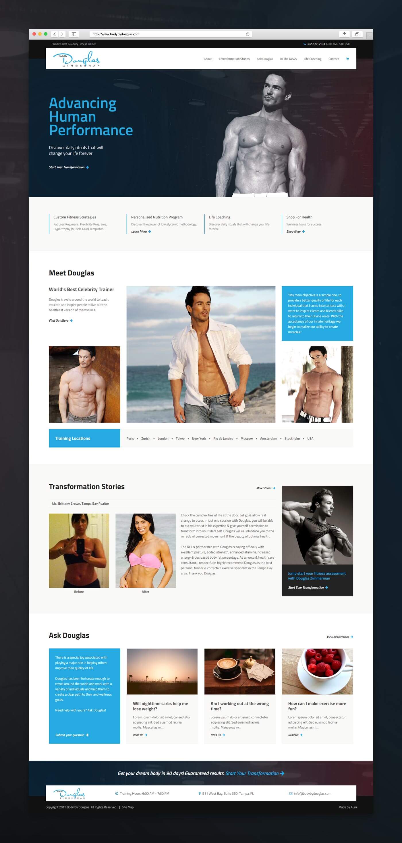 Fitness trainer website design