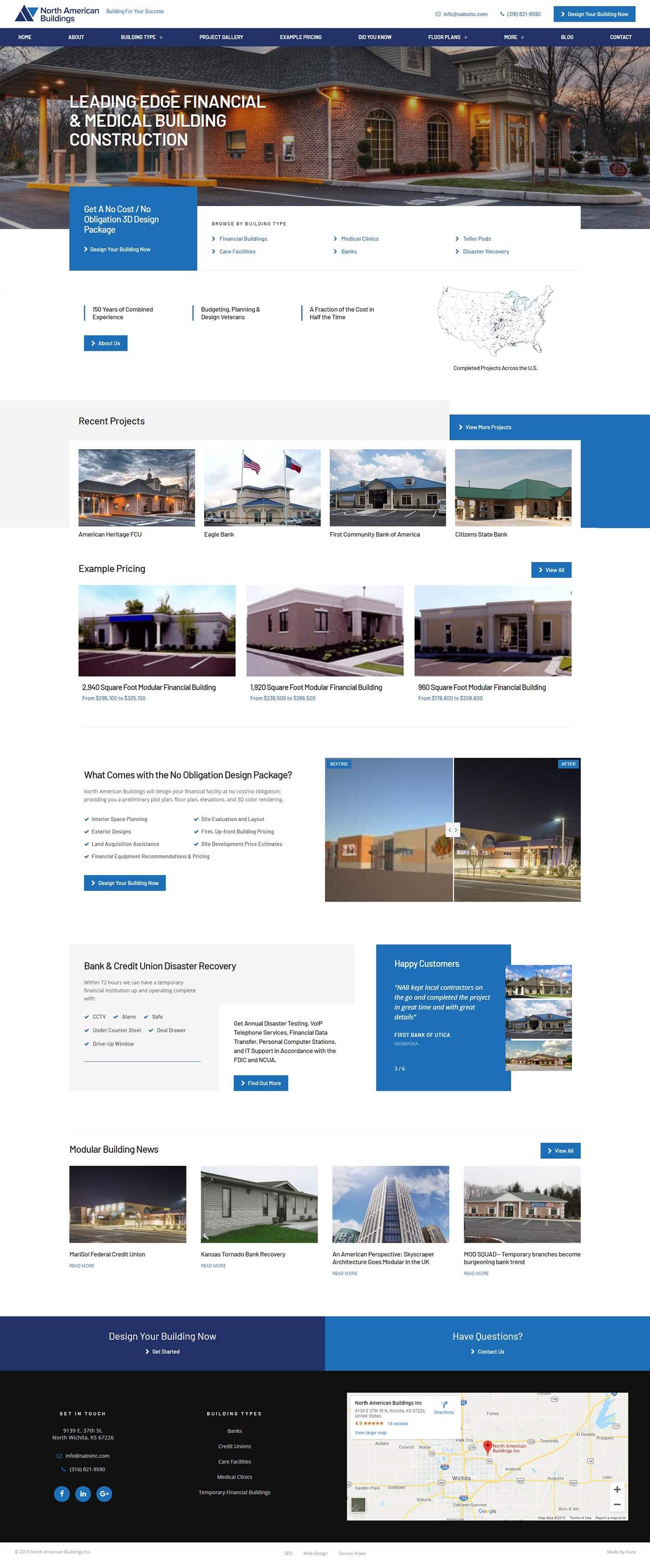 Web design for bank construction company