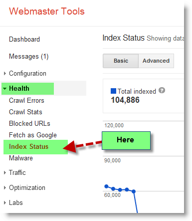google-webmaster index status